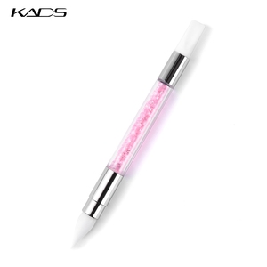 Pincel de Uñas de Doble Cabeza KADS, Mango Acrílico, Pincel de Silicona Suave de Doble Extremo para Esculpir, Grabar, Pintar - Product Image 2