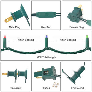 Luces LED Brillantes para Navidad, Resistentes al Agua, para Uso en Exteriores, con Enchufe Certificado por UL, para Decoración de Árboles - Product Image 2