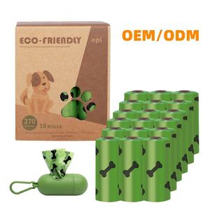Bolsas para excremento de perro OEM/ODM, 10 unidades, 15 μm de grosor, resistentes a desgarros, a prueba de fugas, con opción de biodegradabilidad, en bolsa OPP/tarjeta/caja de papel kraft - Product Image 1