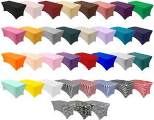 Mantel Rectangular de licra, cubierta ajustada de lino y LICRA para mesa plegable, 6 pies - Product Image 1