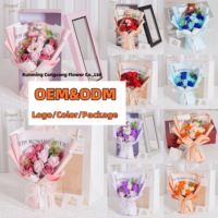 Meilleure Vente : Bouquet de Fleurs Artificielles Fait Main, Ours en Peluche Parfumé – Cadeau de Noël, Remise de Diplôme, Fête des Mères, Mariage