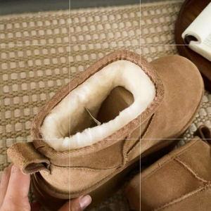 รองเท้าบูทหิมะฤดูหนาวทรง<span class=keywords><strong>เม</strong></span>อร์เมดสำหรับผู้หญิง หนังแกะแท้ พื้นรองเท้า EVA บุซับในกันหนาว เพิ่มความสูง สวมใส่สบาย อุ่น - Product Image 2