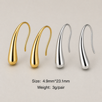 SS-E-001 Boucles d'oreilles en forme de larme en acier inoxydable 316L plaqué or PVD, logo personnalisé, fabrication professionnelle OEM ODM, style minimaliste pour femmes