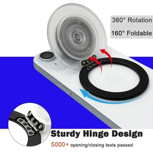 Nouveautés : Support magnétique flexible invisible avec <span class=keywords><strong>anneau</strong></span> de maintien, aimants N52, poignées pliables pour iPhone 17 - Product Image 3