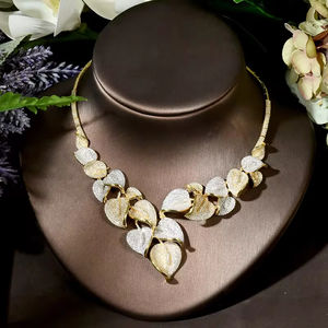 HIBRIDE 독점 두바이 골드 플레이트 쥬얼리 CZ 파베 3 골드 컬러 도금 여성 쥬얼리 세트 bijoux femme N-1738 - Product Image 4