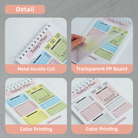 Bloc-notes de planificateur de définition d'objectifs quotidiens en spirale de couverture en PP d'impression couleur personnalisée