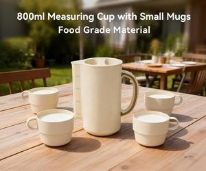 4 Pieces Outdoor in 1 Big <b>Cup</b> Case Bpa Free Plastic Mugs Set With Handles for Camping Hiking Backpacking Picnic - Product Image 2