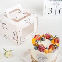 Factory Direct Sales Premium White Cardboard Paper Box Cake Box with Handle and Pvc Window
