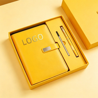 Ensemble cadeau de carnet d'affaires en cuir PU personnalisé avec fermeture magnétique, marque-page en ruban et emballage de luxe, équipé d'un stylo