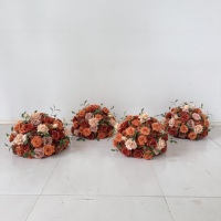Luxuriöse Rote Künstliche Rosen-Blumenkugel Hochzeitstisch-Mittelstück Seiden-Blumenarrangement Schul- und Partydekoration Handgefertigt
