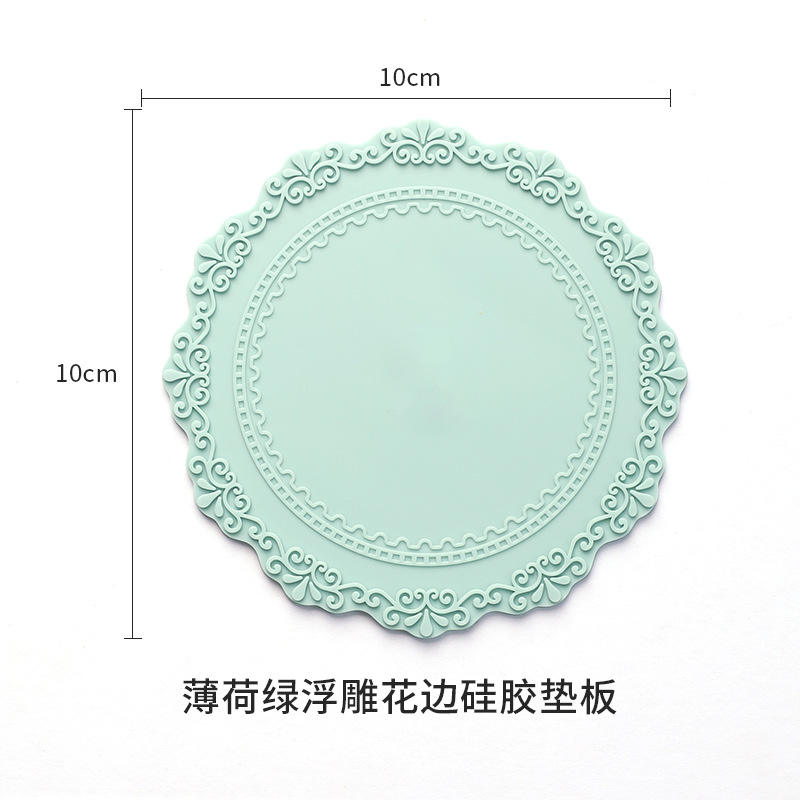 Coussinet en silicone en dentelle gaufrée vert menthe