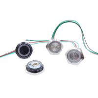 Interrupteurs à bouton-poussoir miniatures LED tricolores de 22 mm, en acier inoxydable, courts, ultra-minces, étanches, à action momentanée, câble 12V24V 1NO, métal noir