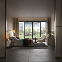 Lit King Size en Cuir Véritable de Luxe, Mobilier Moderne pour Chambre Parentale, Tête de Lit Capitonnée Crème, Lit Double pour Villa