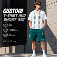 Ensemble de vêtements de sport pour hommes, chemise et short en tricot, respirant, tenue d'entraînement de fitness d'été, couleur contrastée, athlétique, deux pièces, personnalisé