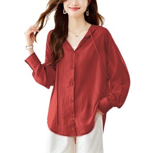 <span class=keywords><strong>Haut</strong></span> ample à capuche et manches longues style décontracté, anti-UV, pour femme, nouvelle collection printemps 2026 - Product Image 5