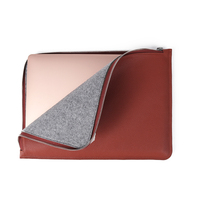 Étui pour ordinateur portable fin et portable, porte-téléphone/carte, en feutre et cuir véritable, pour Microsoft Surface Laptop I7, avec fermeture éclair