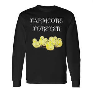 Camiseta de manga larga Farmcore Forever con diseño de pollitos amarillos, talla unisex para adultos - Product Image 2