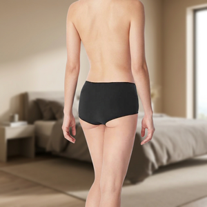 ASAP Comfortable Breathable Quick Dry Soft <b>Men's</b> Unisex <b>Underwear</b> Solid Black Wingless Pe Film Backsheet Single Layer Customized - Product Image 3