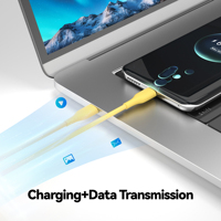 Cables de Tipo-C a Tipo-C, USB-C a USB-C, Cable de Carga Rápida de Silicona Amarilla, Junta Reforzada Anti-Rotura