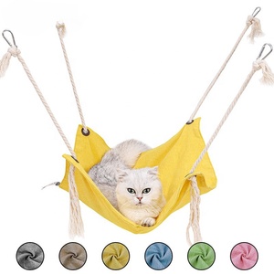 Hamac suspendu pour chat en coton et lin <span class=keywords><strong>de</strong></span> qualité supérieure, respirant, doux et confortable, pour chats et chatons - Product Image 1