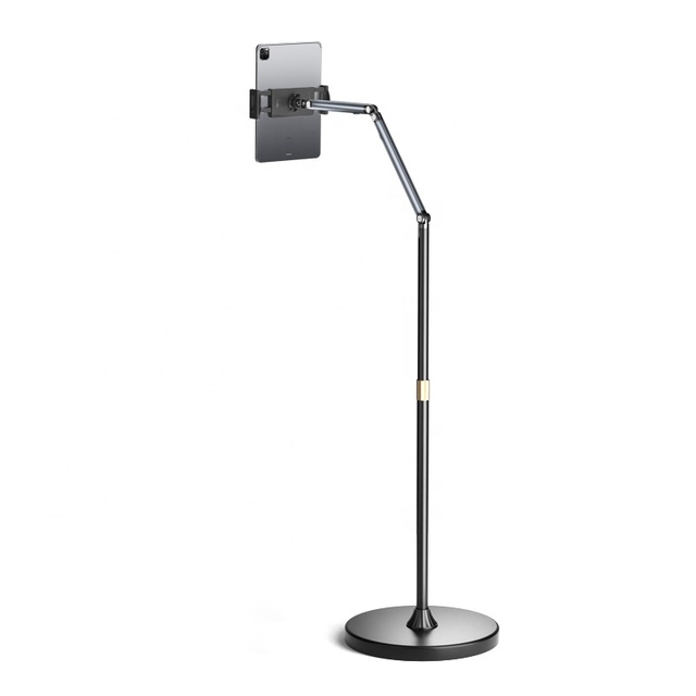 Lazy Aluminum Alloy Flexible Adjustable 360 Rotation Floor Stand Tablet PC Mobile Phone Holder for Bed Use