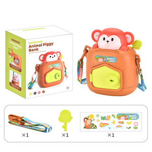 <span class=keywords><strong>Tirelire</strong></span> mignonne de petit singe pour des garçons et des filles <span class=keywords><strong>tirelire</strong></span> en plastique avec le jouet d'amusement de sangle déposent et retirent des caractéristiques de mot de passe - Product Image 6