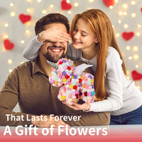 Vente en gros d'usine, rose en mousse PE de 25 cm, faite à la main, fleur artificielle pour la Saint-Valentin, la fête des mères, Noël