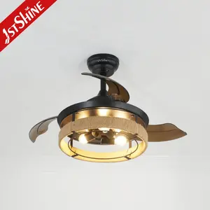1stshine ceiling fan 36 inches small black caged lampshade ceiling fan with light and remote