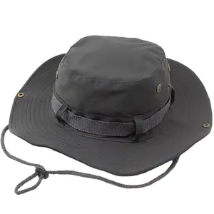 HZM-10019 Heren Zon Brede Rand Ademende Mesh Emmer Hoed Waterdicht Vissen Hoed Safari Hoed Opvouwbare Boonie Cap