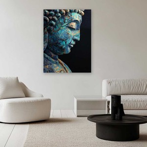 Dipinto su Tela Personalizzabile Zen Buddha Floreale, Arte Murale Buddha e Loto <span class=keywords><strong>in</strong></span> Tonalità Neutre per Studio Yoga - Product Image 3