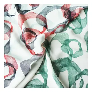 WI-A08 multi-colors 75d double border flower 100% polyester fabric print chiffon fabric for blouse