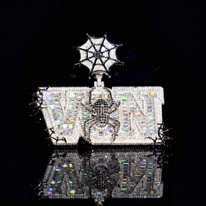 Pendentif Lettre Personnalisé en Moissanite Givrée, Charme Classique de Luxe, Diamant Taille Émeraude, Argent 925 Plaqué Or, 1,5 Pouce, Bijou Prénom Fin - Product Image 1