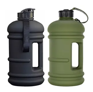 Botella de agua de medio galón, sin BPA, grande, deportiva, material de grado alimenticio, para gimnasio, portátil, para exteriores