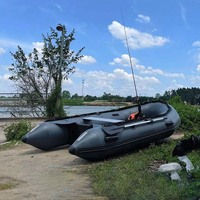 Hipalon – coque de sol gonflable en aluminium côtelé, radeau de pêche, bateau à la dérive, Packraft avec arrière en aluminium et échelle en acier inoxydable