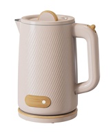 Bouilloire Électrique Sans Fil 2200W 1.7L en Plastique Coloré à Double Couche, Poignée Froide au Toucher, Base Rotative à 360 Degrés, Usage Domestique