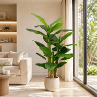 Grand palmier bananier artificiel de 170 cm en PE, ignifuge et résistant aux UV, plante tropicale décorative écologique