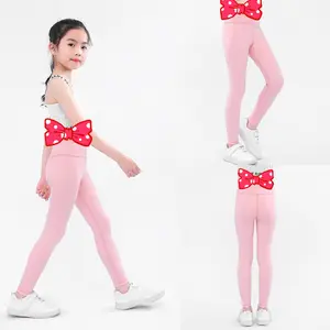 Mädchenhosen hohe taille Sportleggings Slim-Yoga-Hose für Kinder Kinder 4-11J hochgehohe rosa Pastellleggings