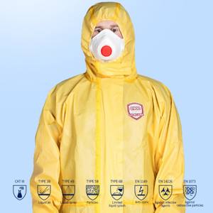 Pakaian Pelindung Kimia Sekali Pakai Tipe 3 Bersertifikat CE, Warna Kuning Hijau, Perlengkapan APD, Pasokan Pabrik - Product Image 2