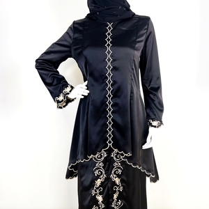 Ensemble de vêtements musulmans de luxe pour femmes musulmanes, baja Kurung, duchesse brodée, Satin malaisien, indonésie, Kurung karang, nouvelle collection 2023 - Product Image 4