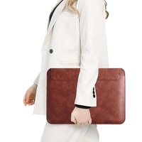 Sacoche pour ordinateur portable de 15 à 16 pouces, couleur unie, polyvalente, pochette de luxe pour ordinateur portable et tablette personnalisée