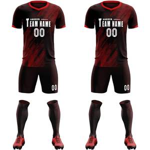 Camiseta de fútbol personalizada para adultos y niños con número de nombre de equipo y logotipo, ropa de fútbol personalizada, incluye pantalones cortos - Product Image 2