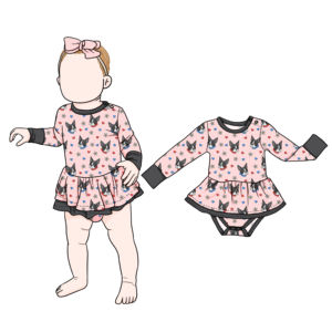 Combinaison pour bébé fille en bambou à col rond, à manches longues, respirante, avec jupe, prix d'usine, douce et personnalisée - Product Image 1