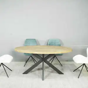 Modern Dining Room Table Set Oval Shaped Dinner Table Wood Dining Room Set Home Furniture Wooden Dining Table Set 8 Chairs