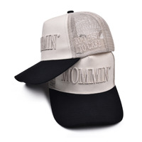 Gorra de béisbol para camionero con diseño personalizado OEM, logotipo propio, de algodón, de 5 paneles, con malla, hebilla, bordado, estampado y cuerda, estilo Dad Hat