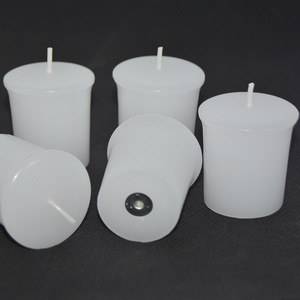 LOGO Lot de 6 Bougies Pilier Votives en Cire Végétale Blanches, Sans Parfum, Sans Fumée, Coulées, 10 Heures, pour Vœux, Rituels, Intentions, Veillées et Prières - Product Image 3