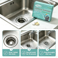 Tablettes nettoyantes biodégradables pour éviers, parfum citron naturel, désodorisant pour éviers, élimination des odeurs et entretien des canalisations