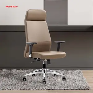 China Luxury High Quality Adjustable Arm Ergonomic High Back Computer PU Leather Executive Big Boss Office Chair