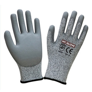 EN388 4X43D Guantes de Seguridad de HPPE con Recubrimiento de PU para Manejo de Vidrio y Construcción, Guantes Anticorte Nivel 5 - Product Image 1