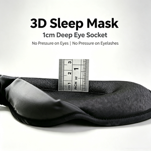 Soft 3D Eye Mask Full <b>Light</b> Blocking No Pressure on Eyes Lashes Nose Bridge Shading Blindfold for Travel Nap <b>Sleep</b> - Product Image 4