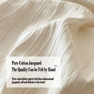 Ensemble de literie en jacquard 100% coton, quatre pièces, comprenant drap, taies d'oreiller, housse de couette - Product Image 3